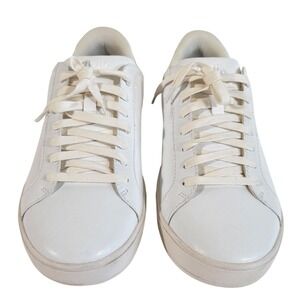 Kizik Vegas White Leather Hands-Free Sneakers Men's 7.5 Wide Women's 9 Wide D4FC